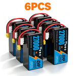 DXF 6S 22.2V 27000mAh 5C Soft Case LiPo Battery with 8AWG Wire for Toy Cars, Boats, UAVs & Drones (1-6 Pack)
