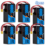 DXF SEMI-SOLID 14S 51.8V 40000mAh 5C Soft Case LiPo Battery with 8AWG Wire for Toy Cars, Boats, UAVs & Drones (1-6 Pack)