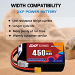 DXF 4S 14.8V 450mAh 80C LiPo Battery for FPV Micro Drones (PH2.0 / JST / XT30 / SM / XT60 / EC5 / XT90 Options)