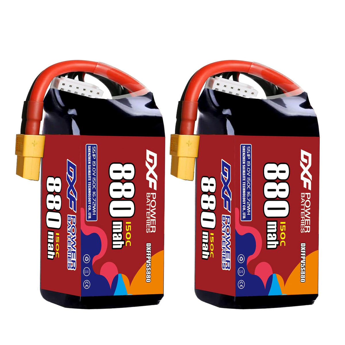DXF 5S 19.0V 880mAh 150C LiPo Battery for FPV Micro Drones (PH2.0 / JST / XT30 / SM / XT60 / EC5 / XT90 Options)