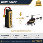 DXF Lipo Battery 4S 14.8V 6500mAh 100C Graphene Softcase with EC5 / T / TRX / XT60 / XT90 / XT150 / Q8s Plug for RC 1/8 1/10 Buggy Truck Car Off-Road Drone