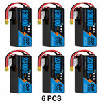 DXF SEMI-SOLID 12S 44.4V 23000mAh 10C Soft Case LiPo Battery with 8AWG Wire for UAVs & Drones (1-6 Pack)