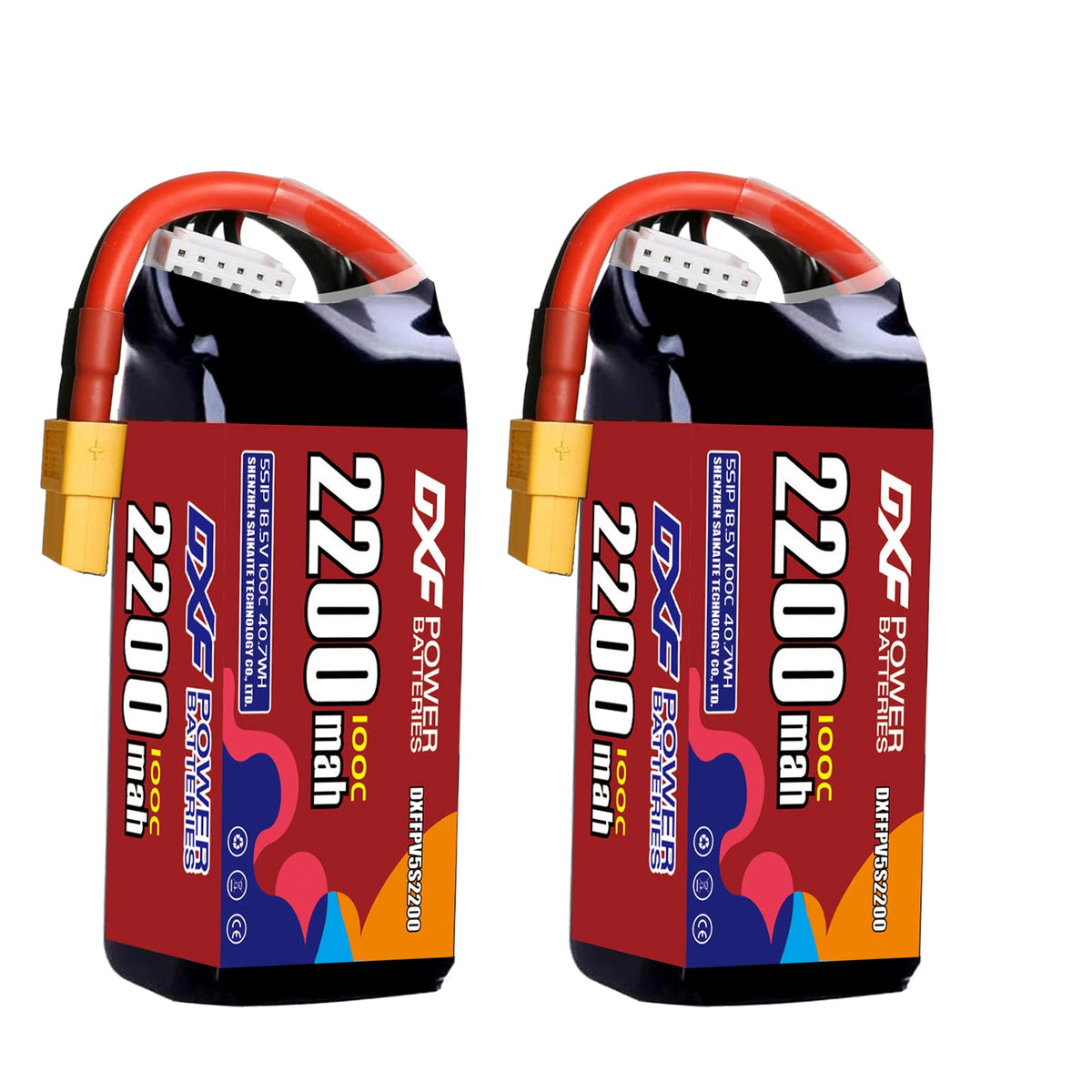 DXF 5S 18.5V 2200mAh 100C LiPo Battery for FPV Micro Drones (PH2.0 / JST / XT30 / SM / XT60 / EC5 / XT90 Options)