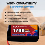 DXF LiPo Battery 4S HV 15.2V 1700mAh 60C with PH2.0 / JST / XT30 / SM / XT60 / EC5 / XT90 for FPV Drone Whoop Micro Racing