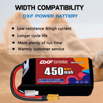 DXF 2S 7.4V 450mAh 80C LiPo Battery for FPV Micro Drones (PH2.0 / JST / XT30 / SM / XT60 / EC5 / XT90 Options)