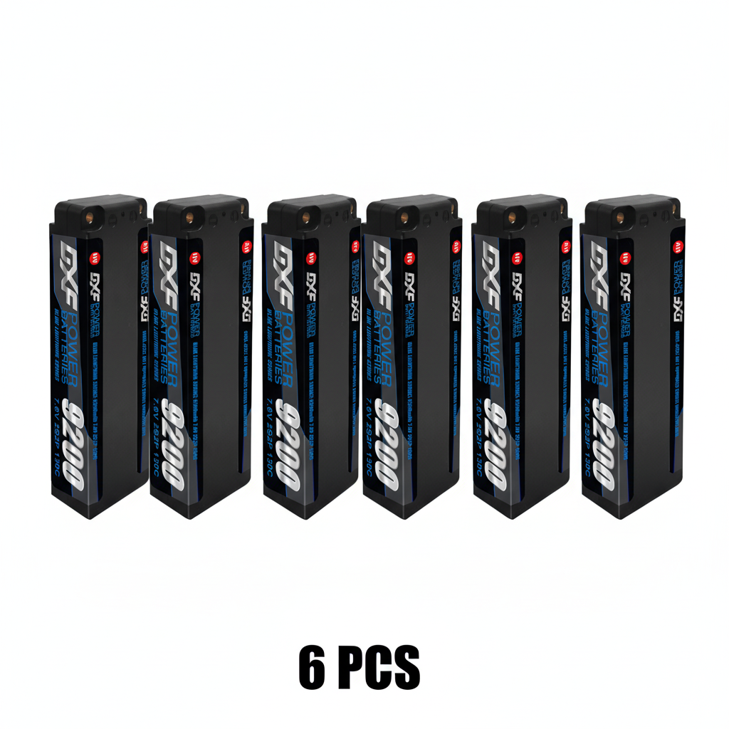 DXF 2S 7.6V Lipo Battery 130C 9200mAh Hardcase with 5mm Bullet to Deans Plug for RC 1/8 Vehicles Car Truck Tank Truggy Competition Racing Hobby