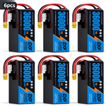 DXF SEMI-SOLID 12S 46.2V 36000mAh 15C Soft Case LiPo Battery with 8AWG Wire for Toy Cars, Boats, UAVs & Drones (1-6 Pack)