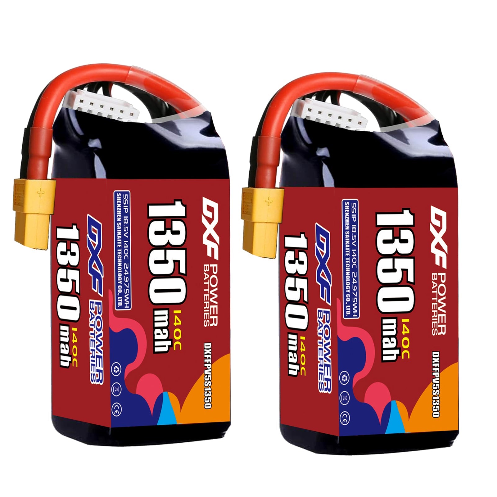 DXF 5S 18.5V 1350mAh 140C LiPo Battery for FPV Micro Drones (PH2.0 / JST / XT30 / SM / XT60 / EC5 / XT90 Options)