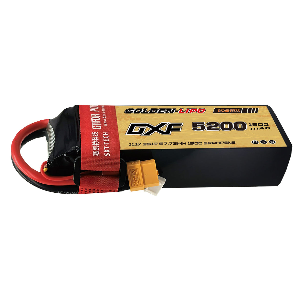 DXF Lipo Battery 3S 11.1V 5200mAh 150C Graphene Softcase with EC5 / T / TRX / XT60 / XT90 / XT150 / Q8s Plug for RC 1/8 1/10 Buggy Truck Car Off-Road Drone
