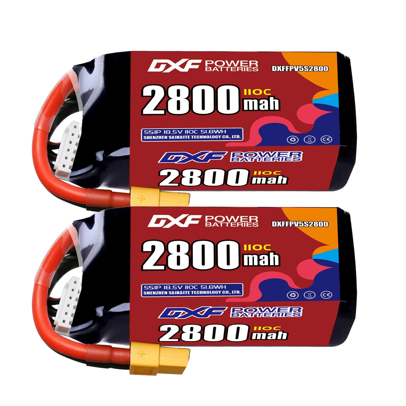 DXF 6S 22.8V 650mAh 120C LiPo Battery for FPV Micro Drones (PH2.0 / JST / XT30 / SM / XT60 / EC5 / XT90 Options)