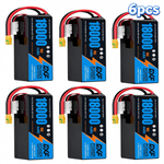 DXF SEMI-SOLID 12S 46.2V 18000mAh 15C Soft Case LiPo Battery with 8AWG Wire for Toy Cars, Boats, UAVs & Drones (1-6 Pack)