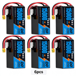 DXF SEMI-SOLID 12S 44.4V 15000mAh 10C Soft Case LiPo Battery with 8AWG Wire for UAVs & Drones (1-6 Pack)