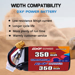 DXF LiPo Battery 2S 7.4V 350mAh 60C with PH2.0 / JST / XT30 / SM / XT60 / EC5 / XT90 for FPV Drone Whoop Micro Racing