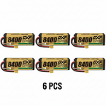 DXF 4S 14.8V 8400mAh 140C Graphene Hardcase LiPo Battery with XT90 & 10AWG Wire for RC Cars (1-6 Pack)