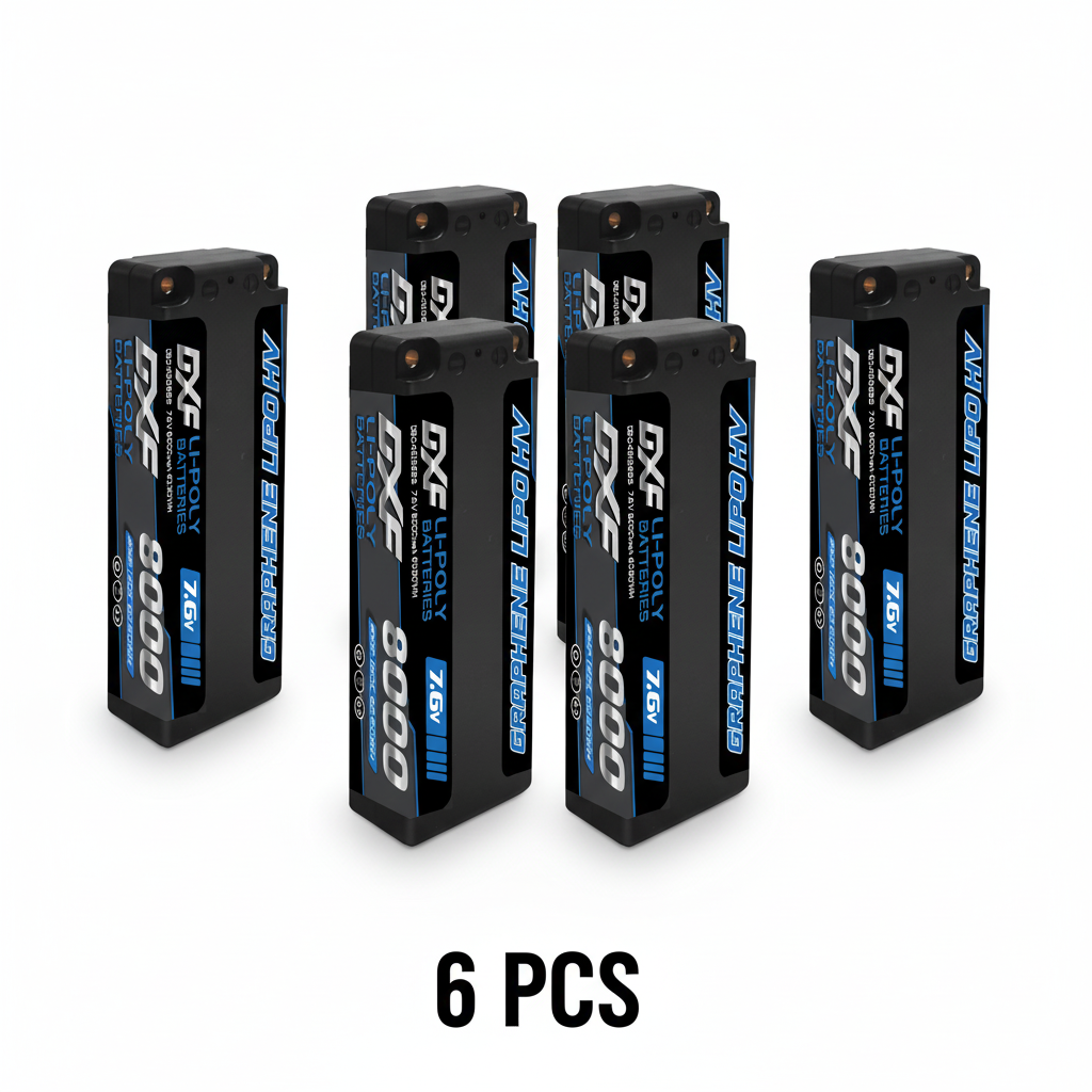 DXF 2S 7.6V Lipo Battery 140C 8000mAh Hardcase with 5mm Bullet to Deans Plug for RC 1/8 Vehicles Car Truck Tank Truggy Competition Racing Hobby