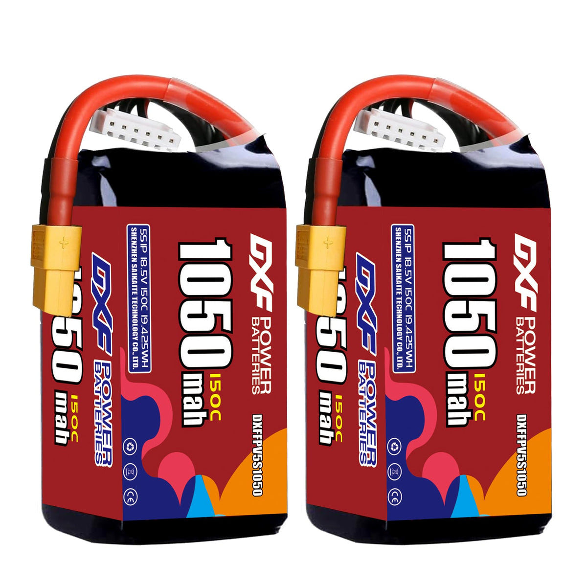 DXF 5S 18.5V 1050mAh 150C LiPo Battery for FPV Micro Drones (PH2.0 / JST / XT30 / SM / XT60 / EC5 / XT90 Options)