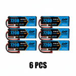 DXF 2S 7.4V 7200mAh 120C Hardcase LiPo Battery with 10AWG Deans for 1/10 1/8 RC Cars, Trucks, Buggies (2 & 4 Pack Available)