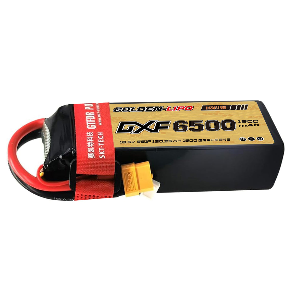 DXF Lipo Battery 5S 18.5V 6500mAh 150C Graphene Softcase with EC5 / T / TRX / XT60 / XT90 / XT150 / Q8s Plug for RC 1/8 1/10 Buggy Truck Car Off-Road Drone