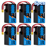 DXF SEMI-SOLID 14S 51.8V 40000mAh 10C Soft Case LiPo Battery with 8AWG Wire for Toy Cars, Boats, UAVs & Drones (1-6 Pack)
