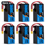 DXF SEMI-SOLID 14S 53.9V 36000mAh 15C Soft Case LiPo Battery with 8AWG Wire for Toy Cars, Boats, UAVs & Drones (1-6 Pack)