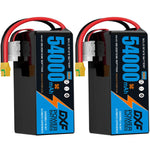 DXF SEMI-SOLID 12S 44.4V 54000mAh 5C Soft Case LiPo Battery with 8AWG Wire for Toy Cars, Boats, UAVs & Drones (1-6 Pack)