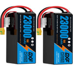 DXF SEMI-SOLID 14S 53.9V 23000mAh 15C Soft Case LiPo Battery with 8AWG Wire for Toy Cars, Boats, UAVs & Drones (1-6 Pack)