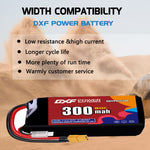 DXF LiPo Battery 2S HV 7.6V 300mAh 80C with PH2.0 / JST / XT30 / SM / XT60 / EC5 / XT90 for FPV Drone Whoop Micro Racing