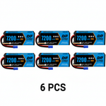 DXF 3S 11.1V 7200mAh 100C Hardcase LiPo Battery with 10AWG EC5 for 1/8 1/10 RC Cars, Trucks, Buggies (1-6 Pack Available)