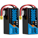 DXF SEMI-SOLID 12S 46.2V 36000mAh 15C Soft Case LiPo Battery with 8AWG Wire for Toy Cars, Boats, UAVs & Drones (1-6 Pack)