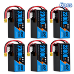 DXF SEMI-SOLID 14S 53.9V 23000mAh 15C Soft Case LiPo Battery with 8AWG Wire for Toy Cars, Boats, UAVs & Drones (1-6 Pack)
