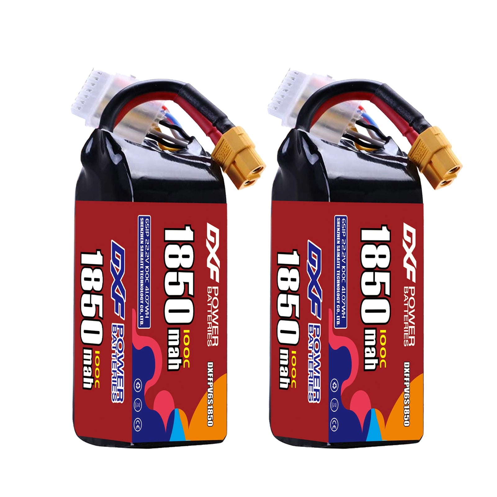 DXF 6S 22.2V 1850mAh 100C LiPo Battery for FPV Micro Drones (PH2.0 / JST / XT30 / SM / XT60 / EC5 / XT90 Options)