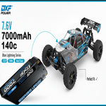 DXF BLUE Series 2S HV 7.6V 7000mAh 140C Graphene 5mm Shorty Hardcase LiPo with Deans/T-Plug (1-6 Pack)