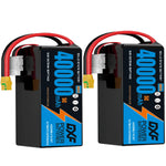 DXF SEMI-SOLID 14S 51.8V 40000mAh 5C Soft Case LiPo Battery with 8AWG Wire for Toy Cars, Boats, UAVs & Drones (1-6 Pack)