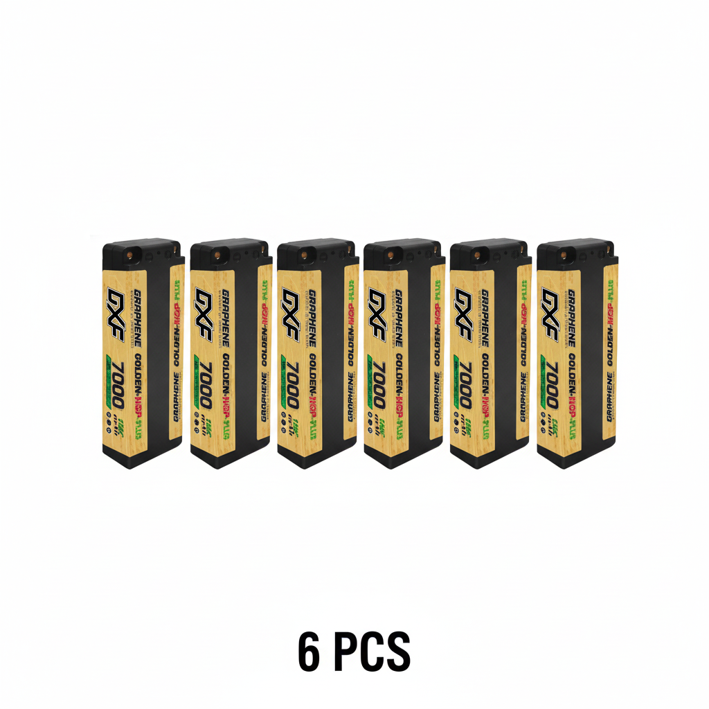 DXF 2S 7.6V 7000mAh 150C NGP PLUS Series HV LiPo Battery LCG Hardcase with 5mm Bullet to Deans Plug for 1/8 1/10 RC Racing Cars, Drones & Boats (1-6 Pack Available)