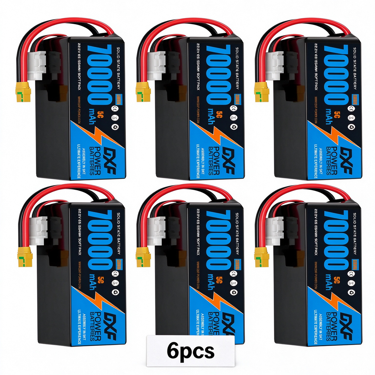 (CN)DXF 6S Lipo Battery 22.2V 10C 70000mAh Soft Case Battery  for Drone UAV FPV Car Truck Tank RC Buggy Truggy Racing Hobby
