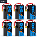 DXF SEMI-SOLID 12S 46.2V 50000mAh 15C Soft Case LiPo Battery with 8AWG Wire for Toy Cars, Boats, UAVs & Drones (1-6 Pack)