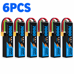 DXF 6S 22.2V 7000mAh 100C Softcase LiPo Battery with XT90 & 10AWG Wire for 1/8 RC Cars (1-6 Pack)