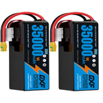DXF SEMI-SOLID 12S 44.4V 35000mAh 5C Soft Case LiPo Battery with 8AWG Wire for Toy Cars, Boats, UAVs & Drones (1-6 Pack)