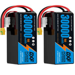 DXF SEMI-SOLID 12S 46.2V 30000mAh 15C Soft Case LiPo Battery with 8AWG Wire for Toy Cars, Boats, UAVs & Drones (1-6 Pack)