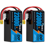 DXF SEMI-SOLID 6S 22.2V 23000mAh 5C Soft Case LiPo Battery with 8AWG Wire for Toy Cars, Toy Boats, UAVs & Drones (1-6 Pack)