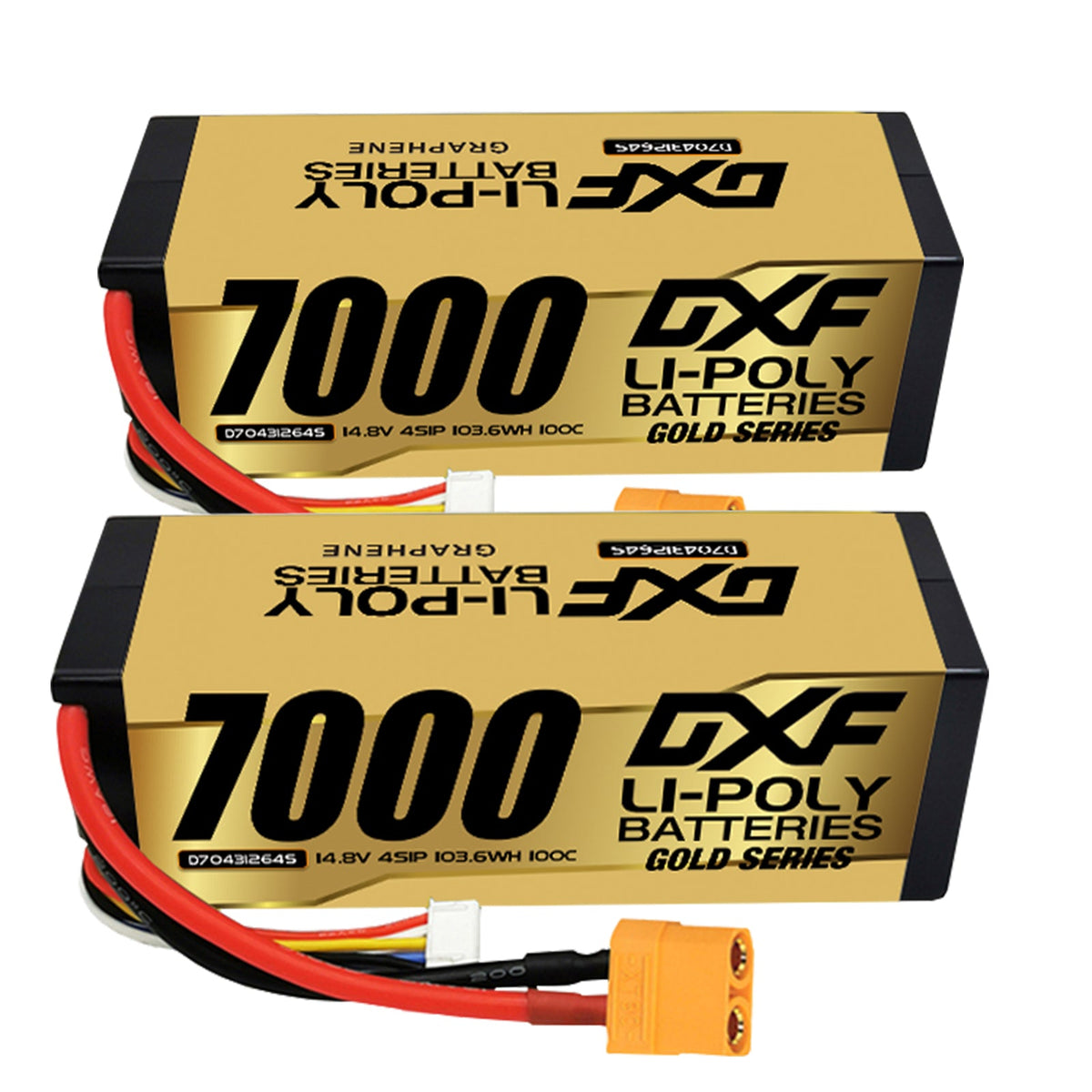 DXF LiPo Battery 4S 14.8V 7000mAh 100C Graphene Hardcase with EC5 / T / TRX / XT60 / XT90 / XT150 / Q8s Plug for RC 1/8 1/10 Buggy Truck Car Off-Road Drone