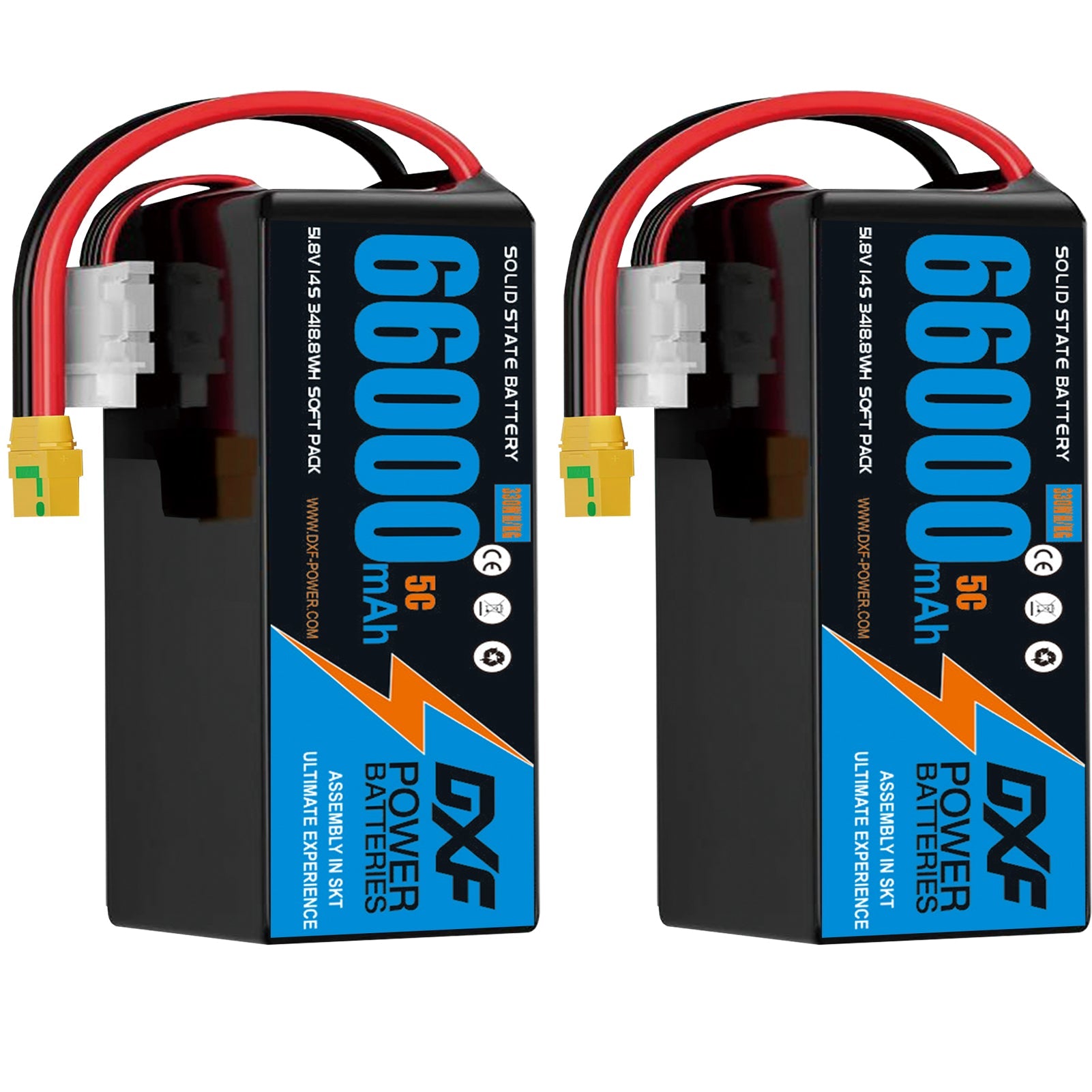 (CN)DXF 14S Lipo Battery 51.8V 10C 66000mAh Soft Case Battery  for Drone UAV FPV Car Truck Tank RC Semi solidstate Battery Racing Hobby