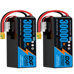 DXF SEMI-SOLID 14S 51.8V 30000mAh 5C Soft Case LiPo Battery with 8AWG Wire for Toy Cars, Boats, UAVs & Drones (1-6 Pack)