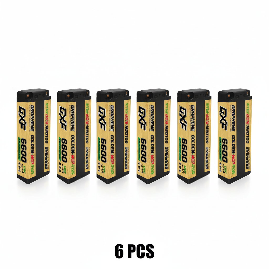 DXF GOLDEN-NGP PLUS 2S HV 7.6V 6600mAh 150C EFRA Hardcase LiPo Battery, 5mm Bullet to Deans T-Plug (1-6 Pack)