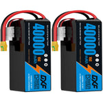 DXF 6S 23.1V 40000mAh 15C Soft Case LiPo Battery with 8AWG Wire for Toy Cars, Boats, UAVs & Drones (1-6 Pack)