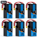 DXF SEMI-SOLID 14S 53.9V 80000mAh 15C Soft Case LiPo Battery with 8AWG Wire for Toy Cars, Boats, UAVs & Drones (1-6 Pack)