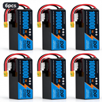 DXF SEMI-SOLID 12S 46.2V 100000mAh 15C Soft Case LiPo Battery with 8AWG Wire for Toy Cars, Boats, UAVs & Drones (1-6 Pack)