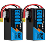 DXF 6S 22.2V 60000mAh 10C Soft Case LiPo Battery with 8AWG Wire for Toy Cars, Boats, UAVs & Drones (1-6 Pack)