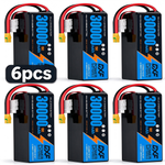 DXF SEMI-SOLID 12S 46.2V 30000mAh 15C Soft Case LiPo Battery with 8AWG Wire for Toy Cars, Boats, UAVs & Drones (1-6 Pack)