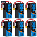 DXF 6S 23.1V 36000mAh 15C Soft Case LiPo Battery with 8AWG Wire for Toy Cars, Boats, UAVs & Drones (1-6 Pack)